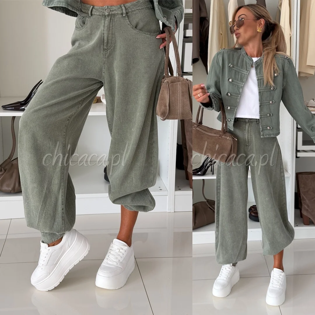 SPODNIE JEANSOWE BALLOON SKIP KHAKI