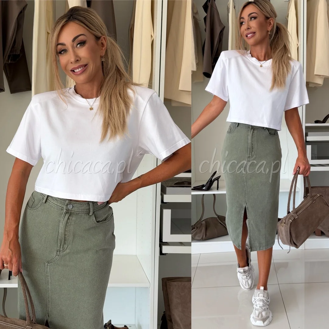 CROP TOP Z PODUSZKAMI MORGAN BIAŁY