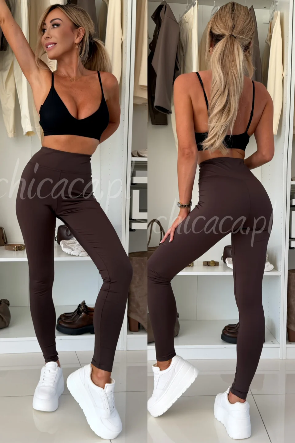 LEGGINSY COMFY LINE CZEKOLADOWE