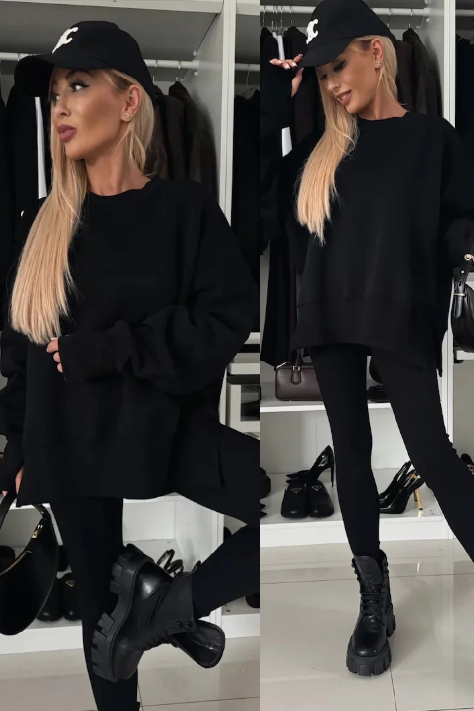 BLUZA Z BAWEŁNĄ PROVE ME CZARNA