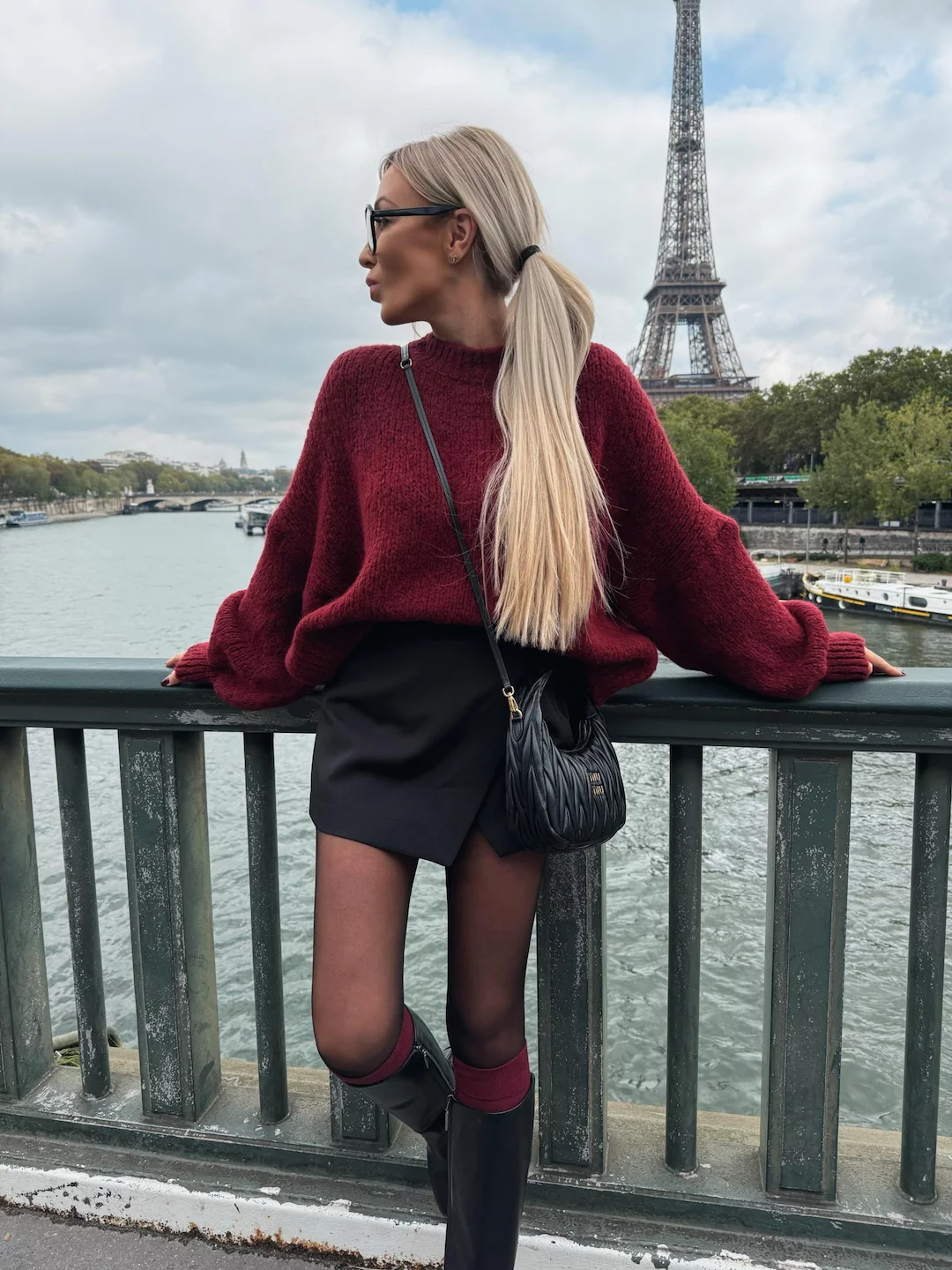SWETER Z WEŁNĄ LIFE ENERGY BURGUNDOWY