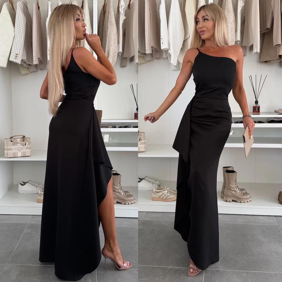 SUKIENKA MAXI Z WISKOZĄ LADY CZARNA